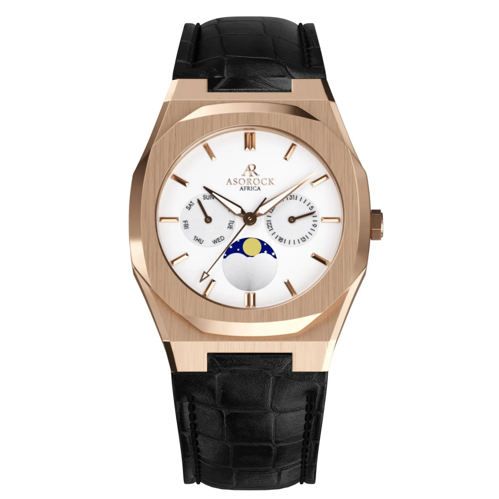 Rosegold/White Transporter - from ASOROCK WATCHES  a black african american owned luxury unique watch brand with swiss rolex AP homage style watches 