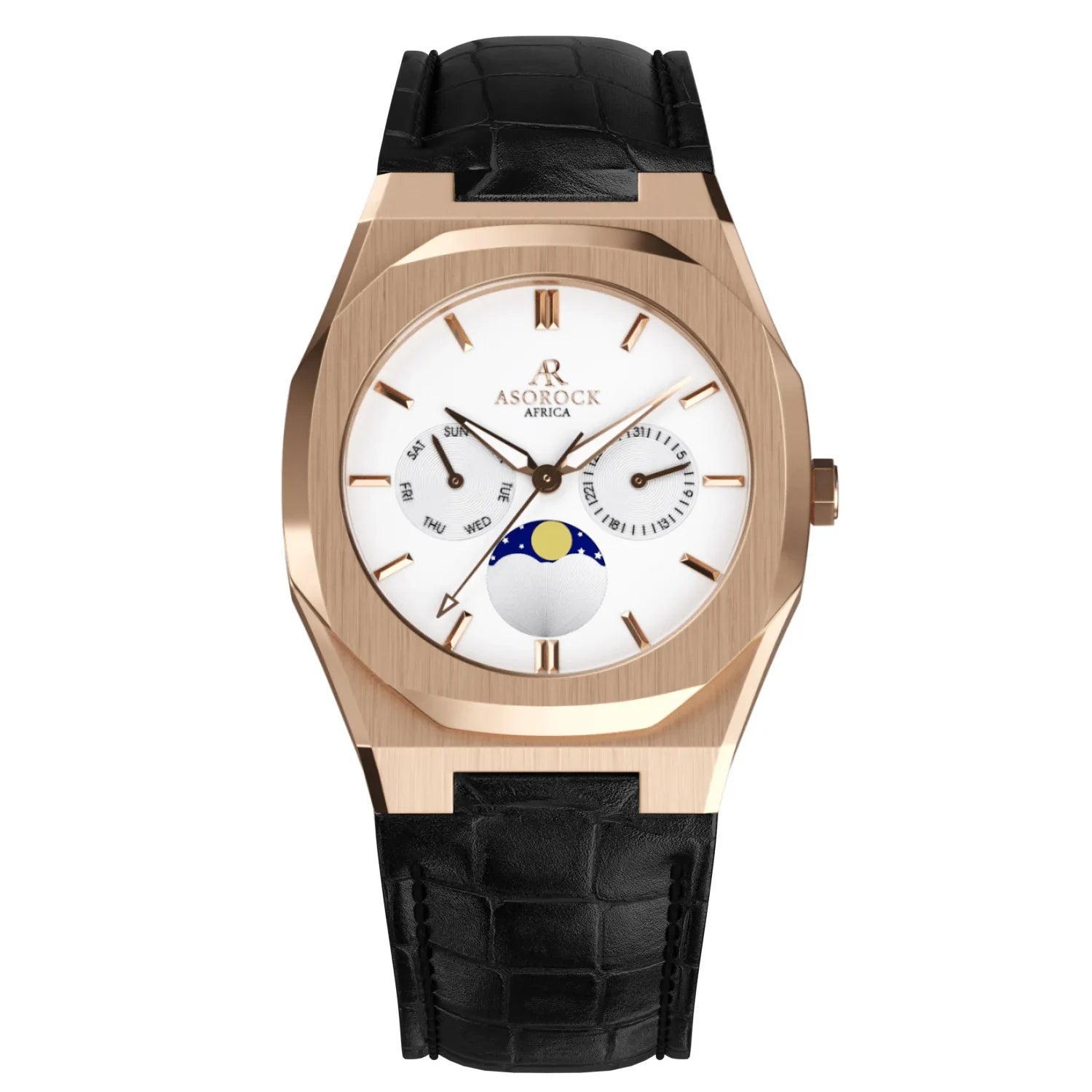 Rosegold/White Transporter - from ASOROCK WATCHES  a black african american owned luxury unique watch brand with swiss rolex AP homage style watches 