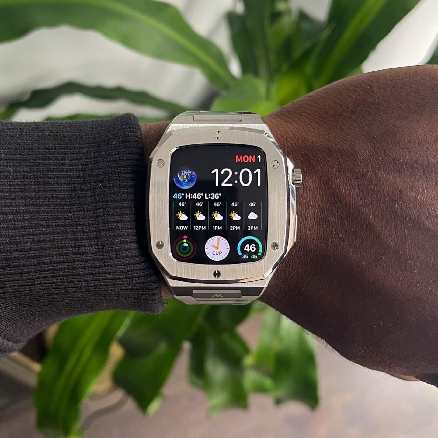 Silver Audemars piguet AP homage style apple smartwatch case ASOROCK