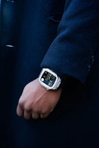 Silver smartwatch case - from ASOROCK WATCHES  a black african american owned luxury unique watch brand with swiss rolex AP homage style watches 