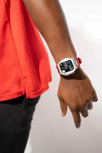 Silver smartwatch case - from ASOROCK WATCHES  a black african american owned luxury unique watch brand with swiss rolex AP homage style watches 