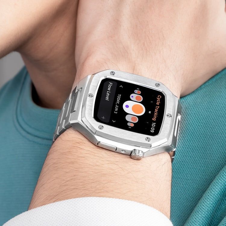 Silver Audemars piguet AP homage style apple smartwatch case ASOROCK WATCHES