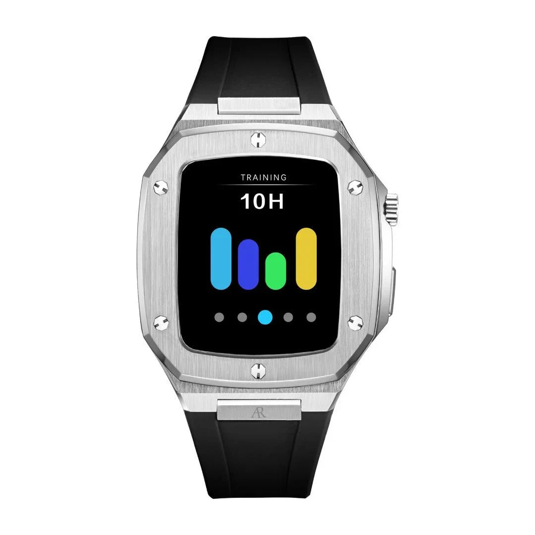Silver smartwatch case - from ASOROCK WATCHES  a black african american owned luxury unique watch brand with swiss rolex AP homage style watches 