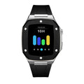 Silver/black rubber smartwatch case - from ASOROCK WATCHES  a black african american owned luxury unique watch brand with swiss rolex AP homage style watches 