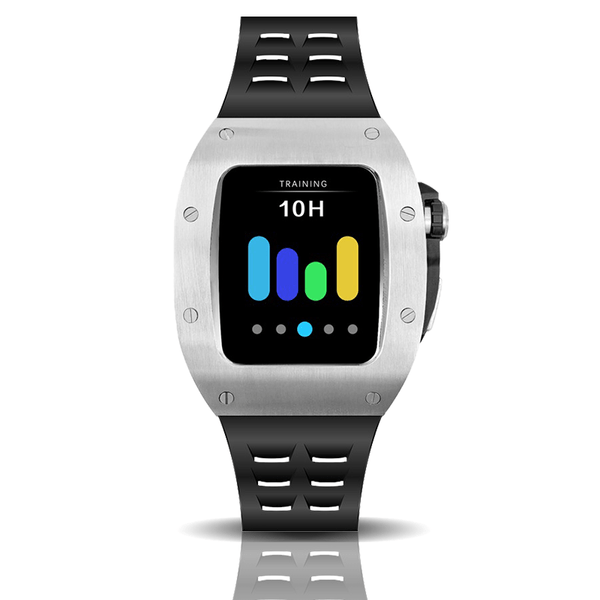 Silver/black Smartwatch Sports case - from ASOROCK WATCHES  a black african american owned luxury unique watch brand with swiss rolex AP homage style watches 