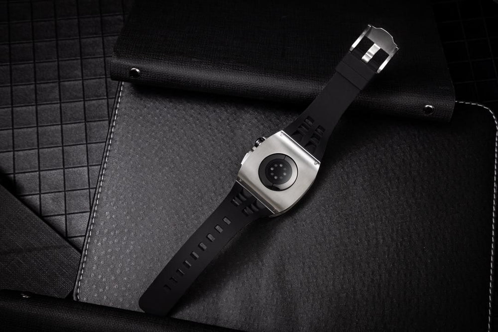 Silver/black richard mille homage apple Smartwatch case– ASOROCK WATCHES