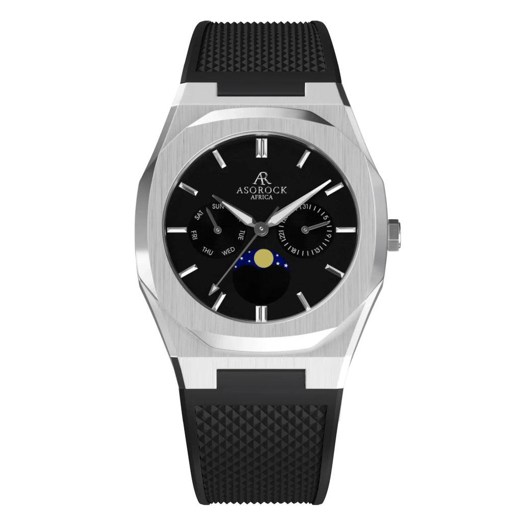 Silver/Black Transporter - from ASOROCK WATCHES  a black african american owned luxury unique watch brand with swiss rolex AP homage style watches 