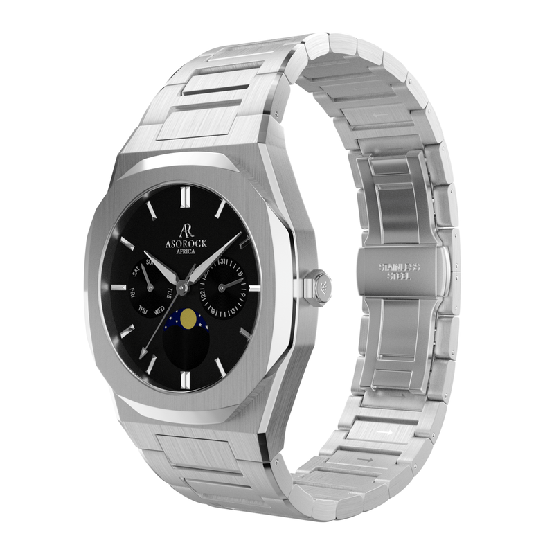 Silver/Black Transporter - from ASOROCK WATCHES  a black african american owned luxury unique watch brand with swiss rolex AP homage style watches 