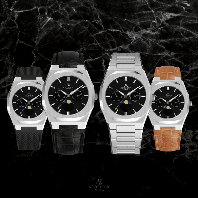 Silver/Black Transporter - from ASOROCK WATCHES  a black african american owned luxury unique watch brand with swiss rolex AP homage style watches 