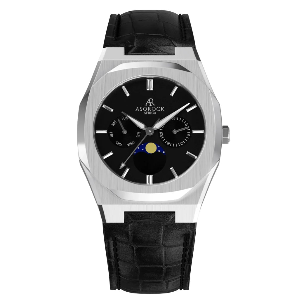 Silver/Black Transporter - from ASOROCK WATCHES  a black african american owned luxury unique watch brand with swiss rolex AP homage style watches 