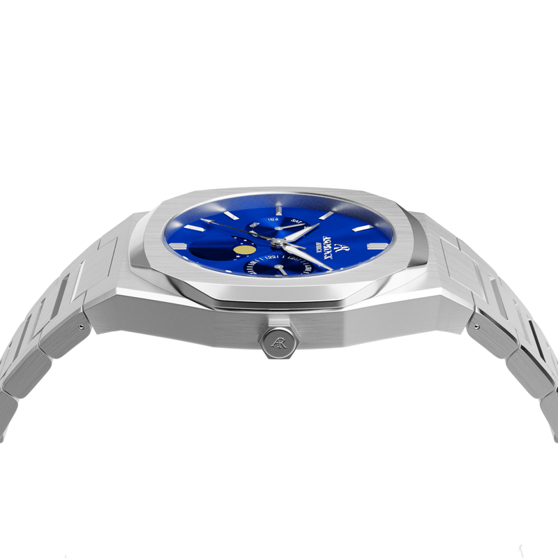 Silver/Blue Transporter - from ASOROCK WATCHES  a black african american owned luxury unique watch brand with swiss rolex AP homage style watches 