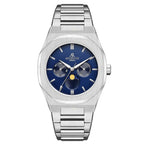 Silver/Blue Transporter - from ASOROCK WATCHES  a black african american owned luxury unique watch brand with swiss rolex, Audemars Piguet, patek homage inspired style watches. Also a custom vvs moissanite diamond watch maker. 