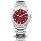 Silver/Red Mansa - from ASOROCK WATCHES  a black african american owned luxury unique watch brand with swiss rolex AP homage style watches 