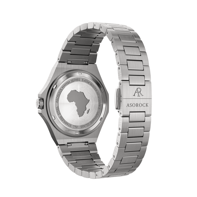 Silver/Red Mansa - from ASOROCK WATCHES  a black african american owned luxury unique watch brand with swiss rolex AP homage style watches 