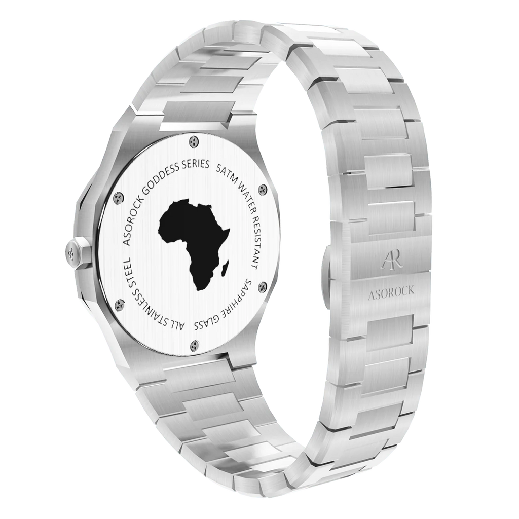 Siver/Silver goddess - from ASOROCK WATCHES  a black african american owned luxury unique watch brand with swiss rolex AP homage style watches 