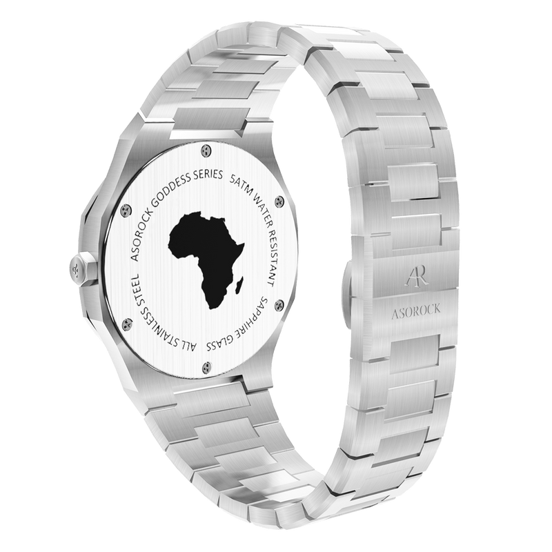 Siver/Silver goddess - from ASOROCK WATCHES  a black african american owned luxury unique watch brand with swiss rolex AP homage style watches 