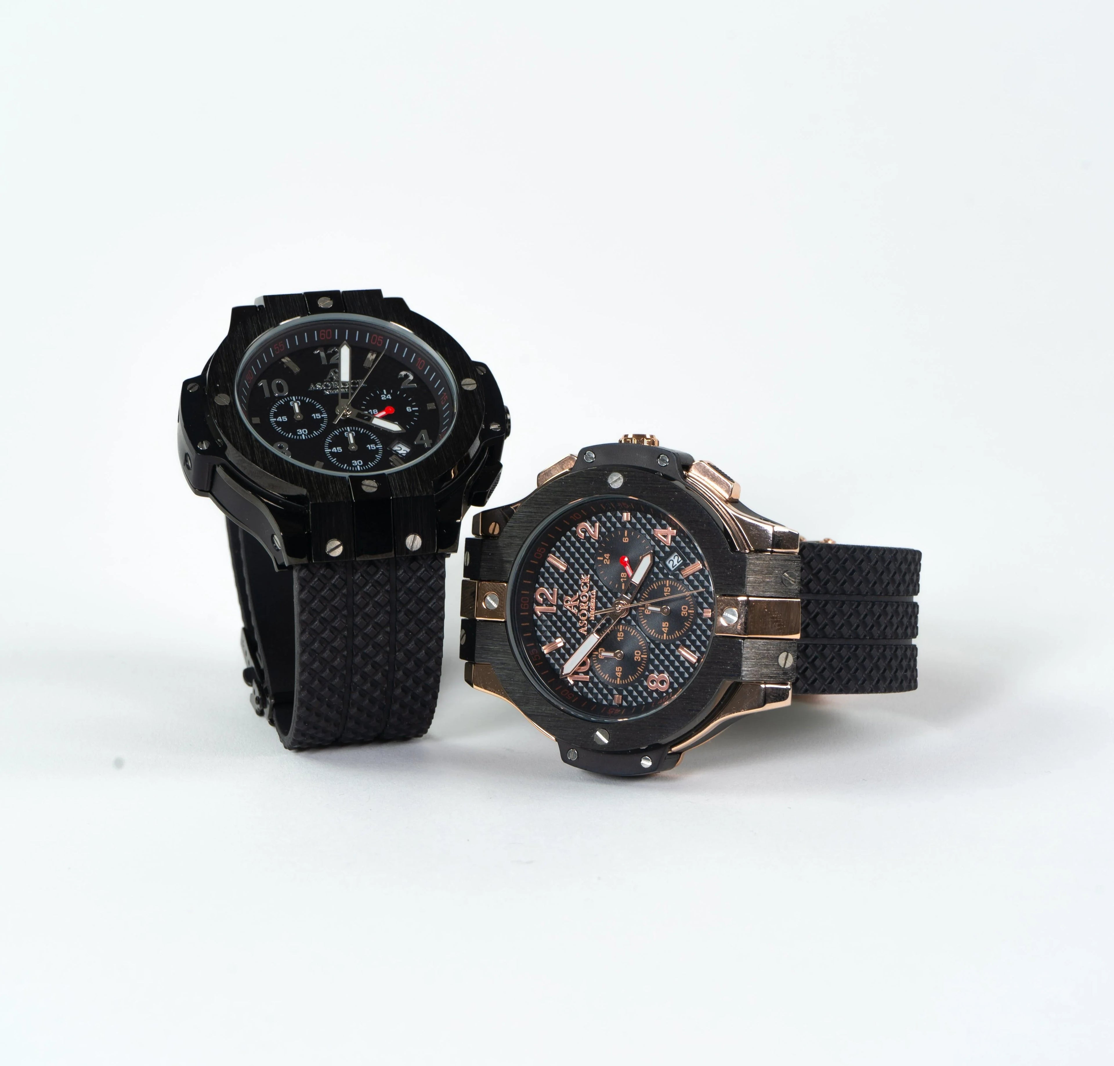 SPEEDRACER ALL BLACK - from ASOROCK WATCHES  a black african american owned luxury unique watch brand with swiss rolex AP homage style watches 
