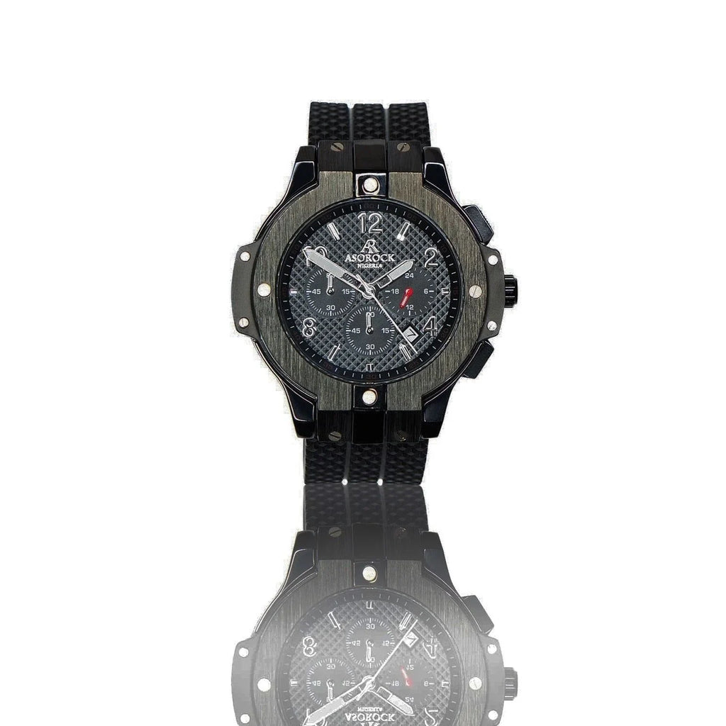 SPEEDRACER ALL BLACK - from ASOROCK WATCHES  a black african american owned luxury unique watch brand with swiss rolex AP homage style watches 