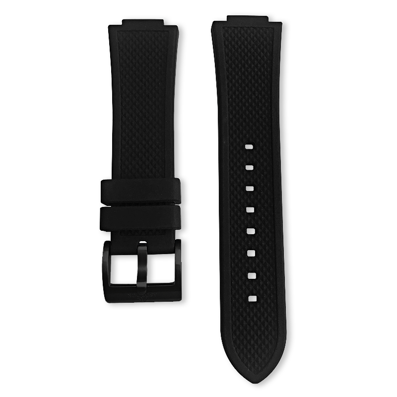 Transporter All Black Rubber strap (select clasp) - from ASOROCK WATCHES  a black african american owned luxury unique watch brand with swiss rolex AP homage style watches 