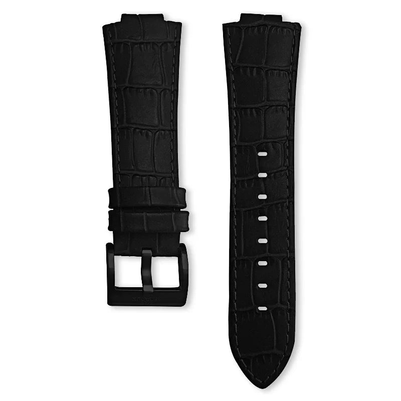 Transporter Black leather strap (select Clasp) - from ASOROCK WATCHES  a black african american owned luxury unique watch brand with swiss rolex AP homage style watches 