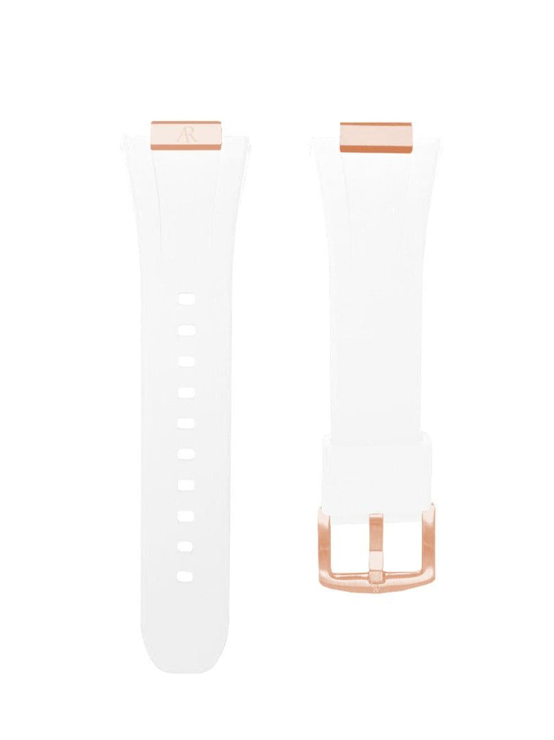 White rubber smartwatch case strap - from ASOROCK WATCHES  a black african american owned luxury unique watch brand with swiss rolex AP homage style watches 