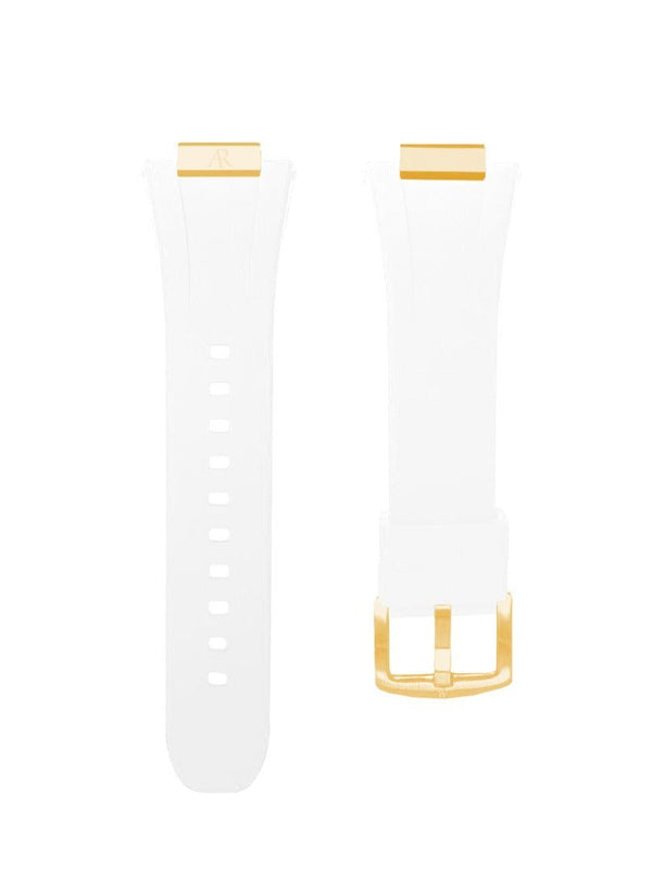 White rubber smartwatch case strap - from ASOROCK WATCHES  a black african american owned luxury unique watch brand with swiss rolex AP homage style watches 