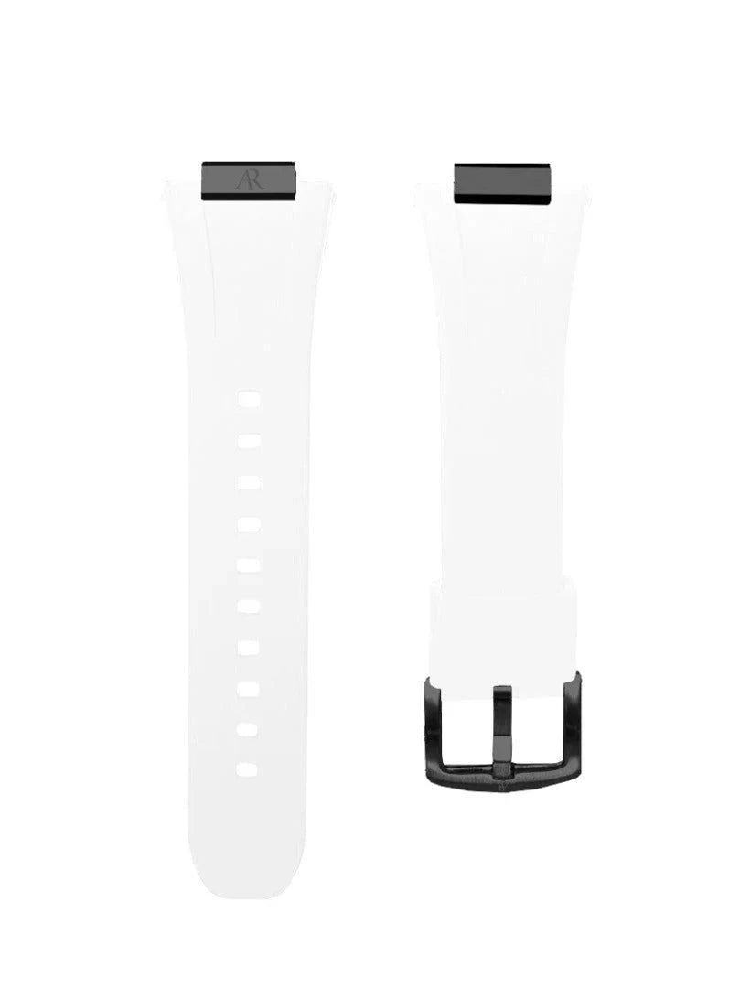White rubber smartwatch case strap - from ASOROCK WATCHES  a black african american owned luxury unique watch brand with swiss rolex AP homage style watches 