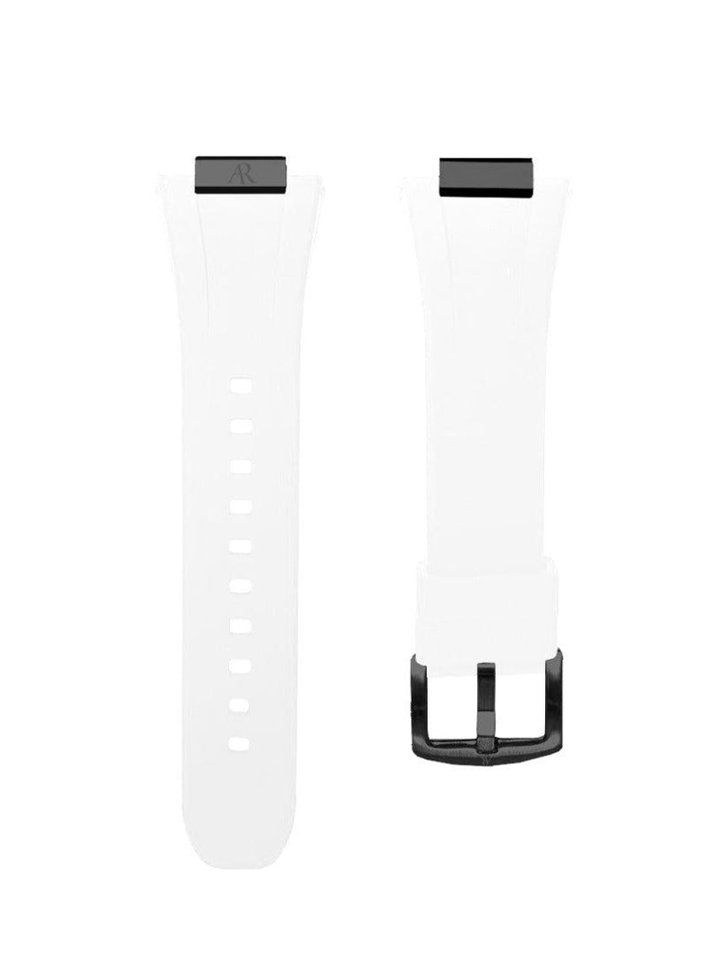 White rubber smartwatch case strap - from ASOROCK WATCHES  a black african american owned luxury unique watch brand with swiss rolex AP homage style watches 